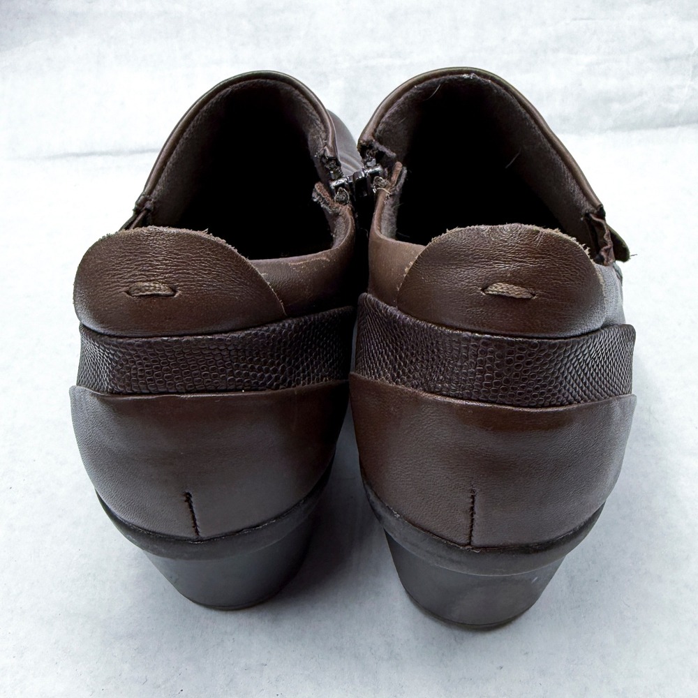 Earth Origins Reese Brown Leather Loafer Pumps Shoes Brown 9M Comfort Heel - Picture 3 of 10